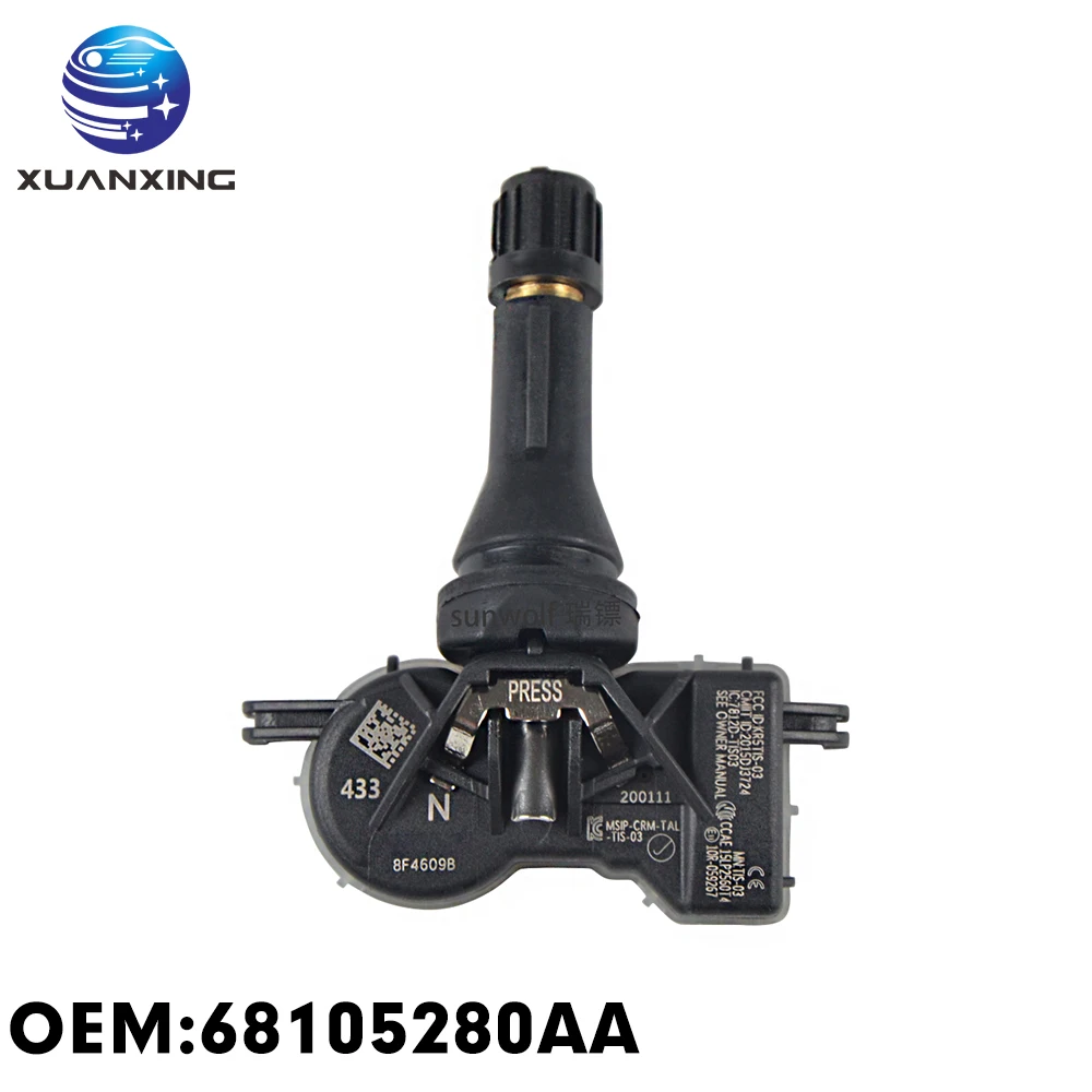 

68105280AA Tire Pressure Sensor Monitoring System TPMS 433Mhz For DODGE DART Chrysler 200 Jeep