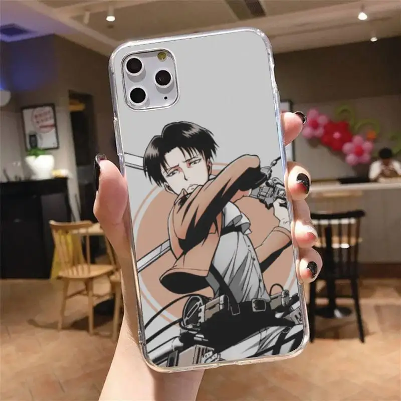 

Anime attack on Titan Phone Case Transparent for iPhone 6 7 8 11 12 s mini pro X XS XR MAX Plus cover funda shell