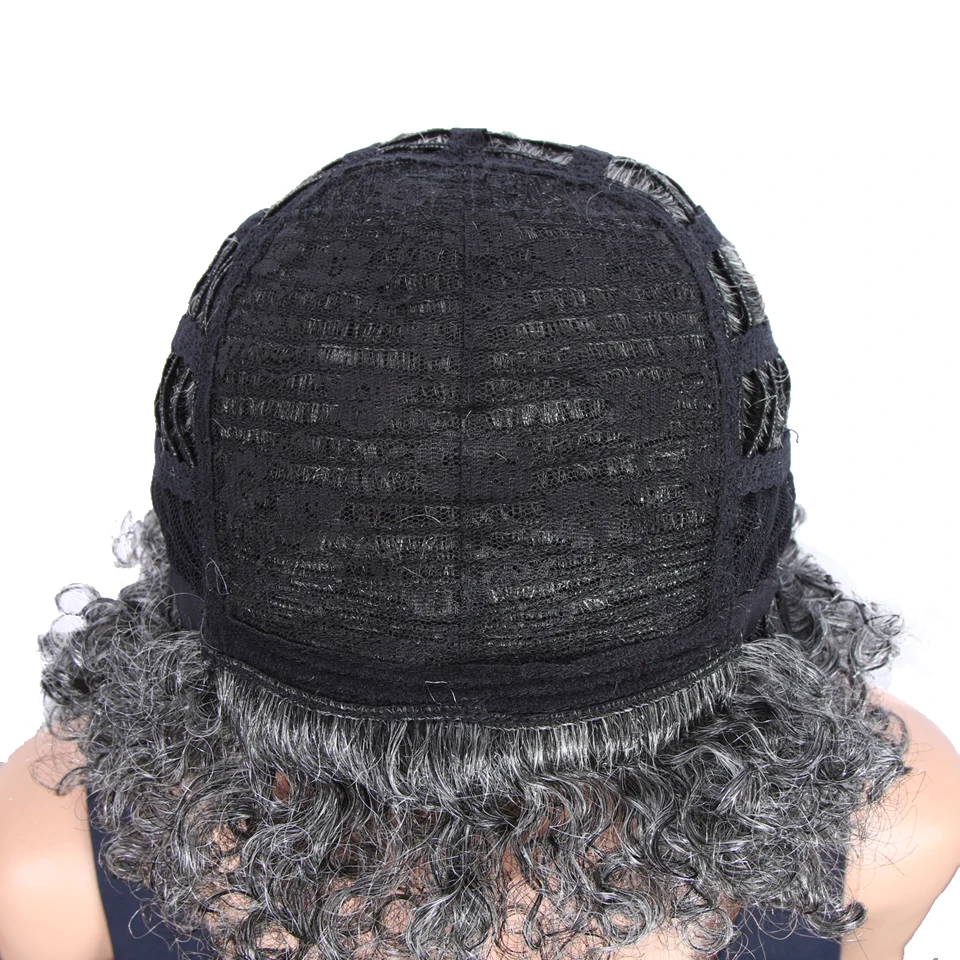 Женский парик из натуральных волос Trueme темно серый короткий бразильских Remy для