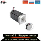 Лидер продаж! 4-проводной шаговый двигатель Nema 23 с однимдвойным валом, двигатель 8 мм 57x100 мм, 357 унций, с ЧПУ, для лазерной шлифовки пены, плазменной резки
