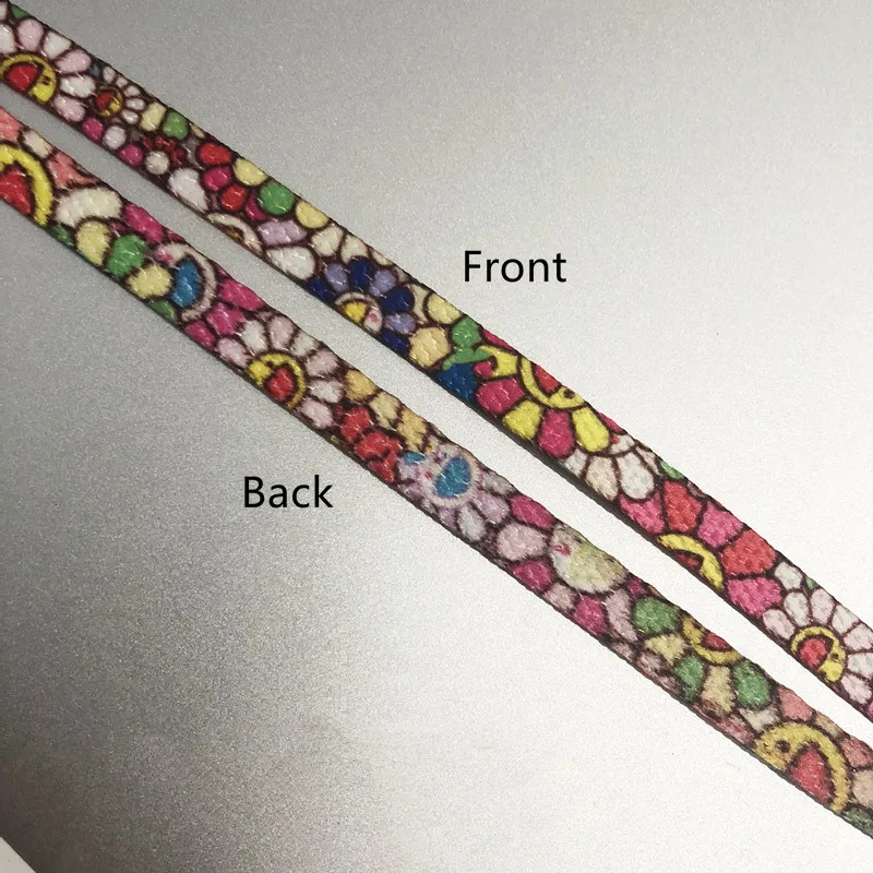 120 см Разноцветные плоские шнурки маленькие цветочные для обуви элегантные