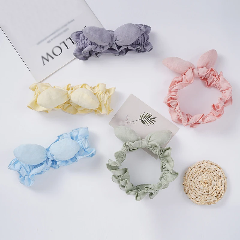 

Wash Face Makeup Turban Headwrap Simple Sweet Hair Accessories Solid Color Elastic Hair Bands Soft Hairband Big Bow Headbands