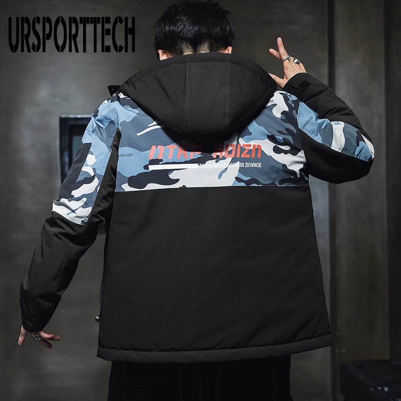 2020 Winter Camouflage Jacket Men Parka 2020 New Cotton Padded Puffer Jackets Men Fashion Top Zipper Up Hooded Outerwear Coats