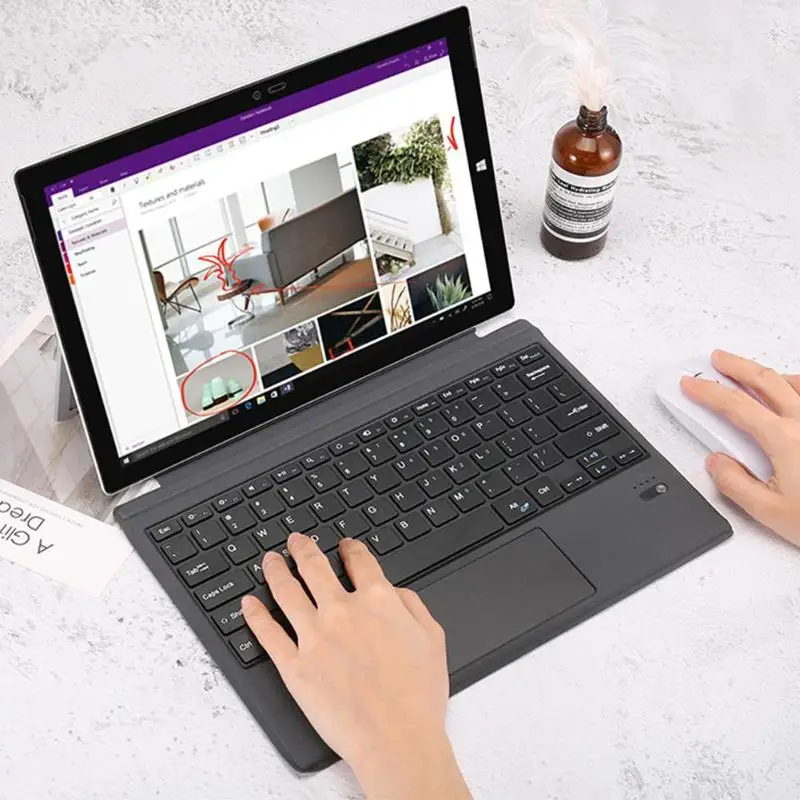 Для microsoft Surface Pro 6/5/4/3 Bluetooth Беспроводной клавиатура 12 дюймов ультратонкий беспроводной планшетный ПК клавиатура для IOS планшетный ПК с системой андроида
