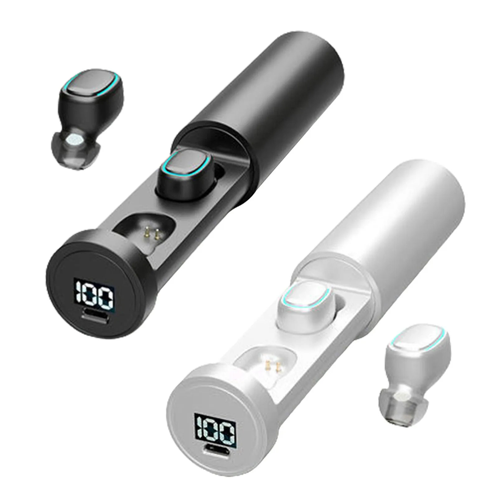 

TWS-202 New Stick Style Hexagonal TWS Wireless Bluetooth Headset Headphone Durable Waterproof Earphone Magnetic Charging