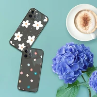 flowers pink design painting phone case for iphone 12 11 8 7 se 2020 pro x xs xr max plus black transparent cover