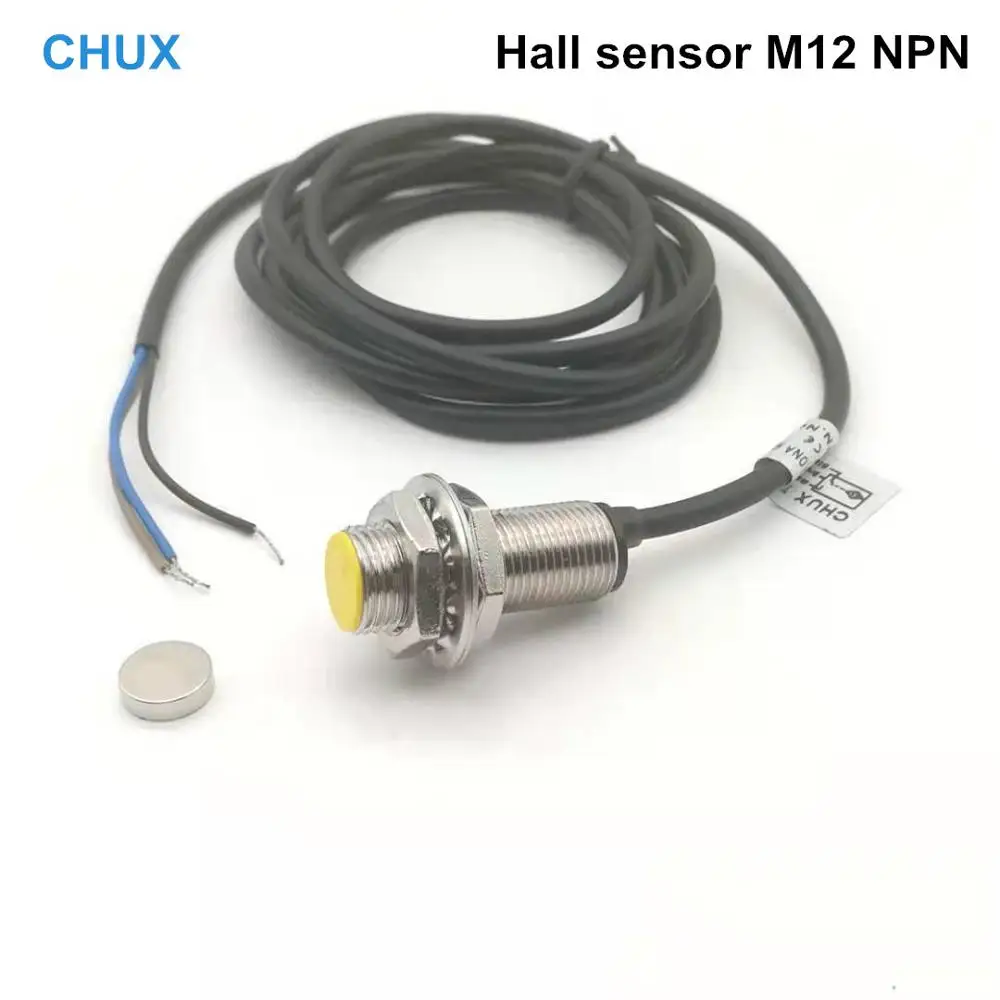 

Hall Sensor Proximity Switch NPN M12 Effect NO/NC 3-wires Normally Open/Close SM12-31010NA/NB 5PCS With Magnet 5VDC-24VDC