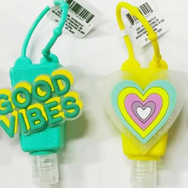 

1pcs 30ml Cute Heart Silicone Mini Hand Sanitizer Hand Gel Holder Portable Safe Gel Holder Travel Shampoo Soap Dispenser Bottle