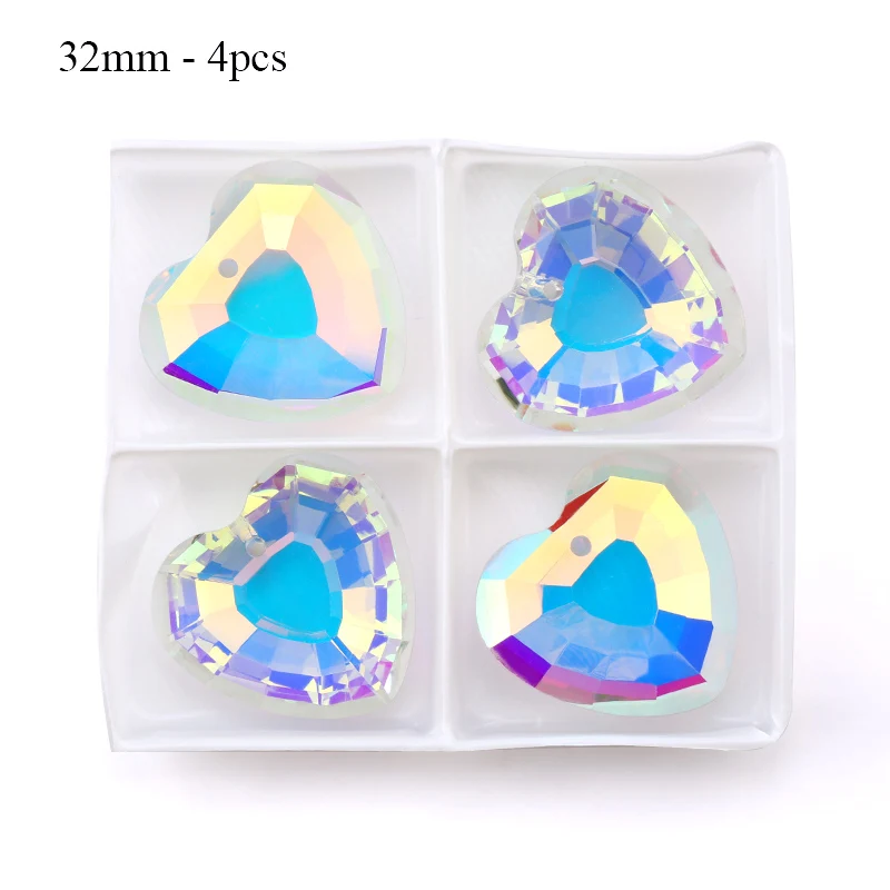 32mm - 4pcs QIAO высокое качество несколько форм кристалл AB одежда бусины разноцветные ювелирные изделия стеклянные модные подвески, DIY аксессуары - Цвет: 32mm - 4pcs