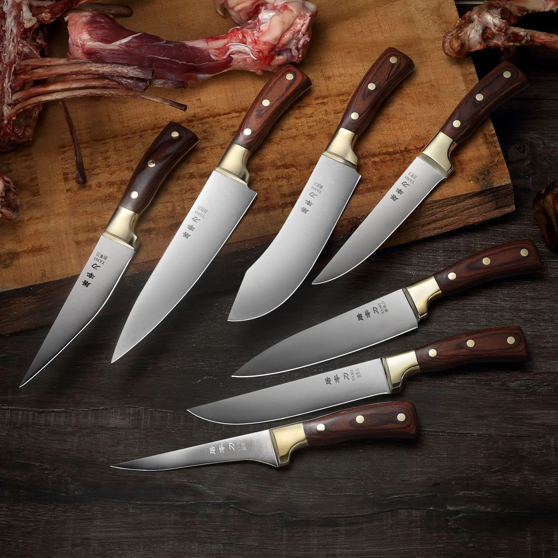 Нож для резки из нержавеющей стали с медной ручкой нож остеотомии мяса