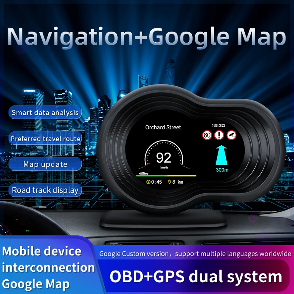 WiiYii Новый F9 HUD OBD2 головой вверх Дисплей автомобиля GPS датчик навигации цифровой