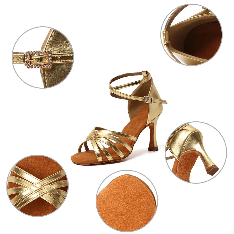 DKZSYIM Women's Latin Dance Shoes Suede Soles Ballroom Tango Dancing Shoes Cuban Heels Party Dance Shoes Hot Selling Wholesale