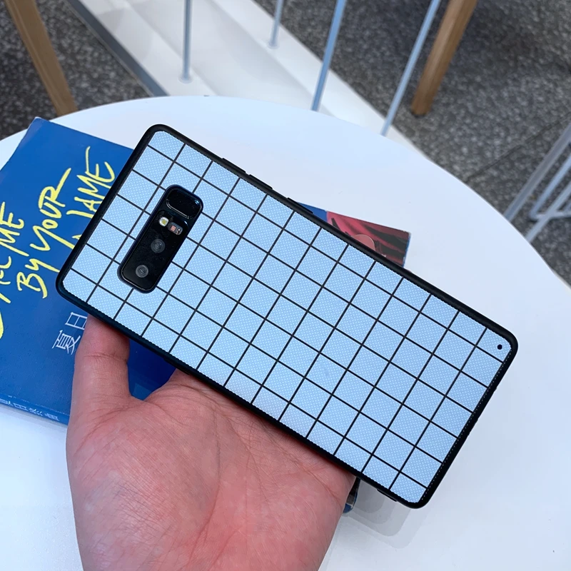 Для Samsung Galaxy S8 S9 S10 S10e J4 J6 Note 9 10 Plus M10 M20 M30 простой черный белый Клетчатая Сетка