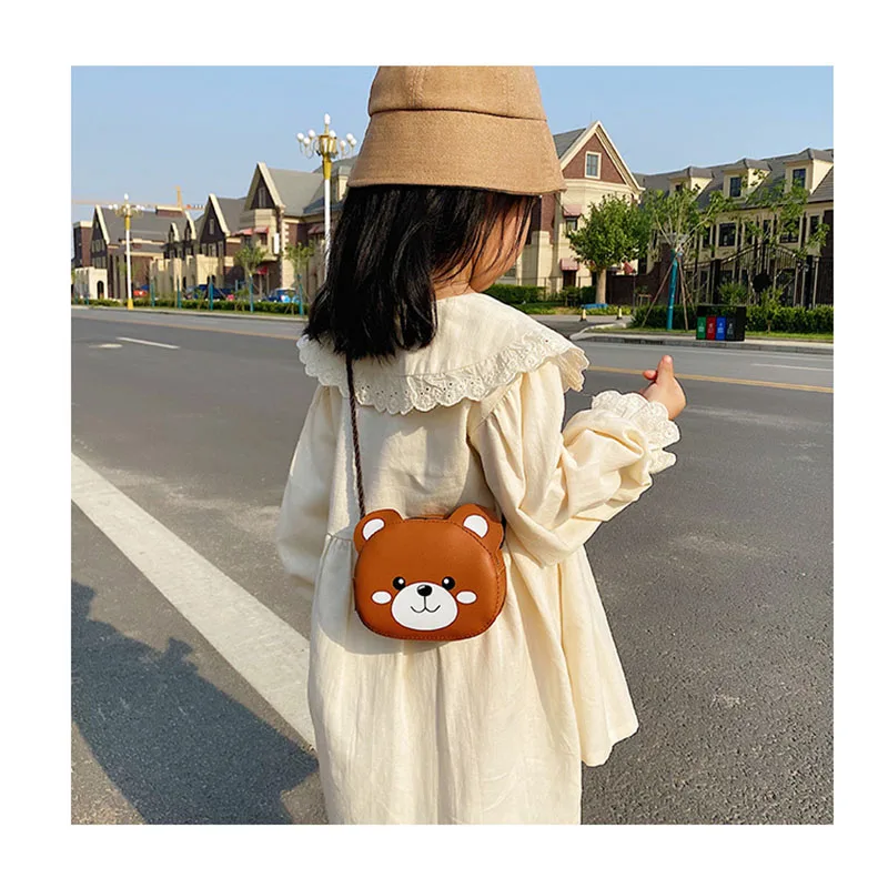

Children Cartoon Animal Shoulder Bag Plush Purse Messengers Bags Girl Handbag Round Zipper Crossbody Bags