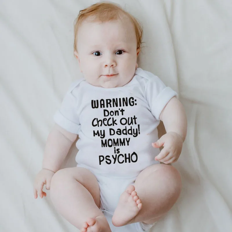 Предупреждение не проверяйте мой папа мама психокомбинезон детская одежда милый