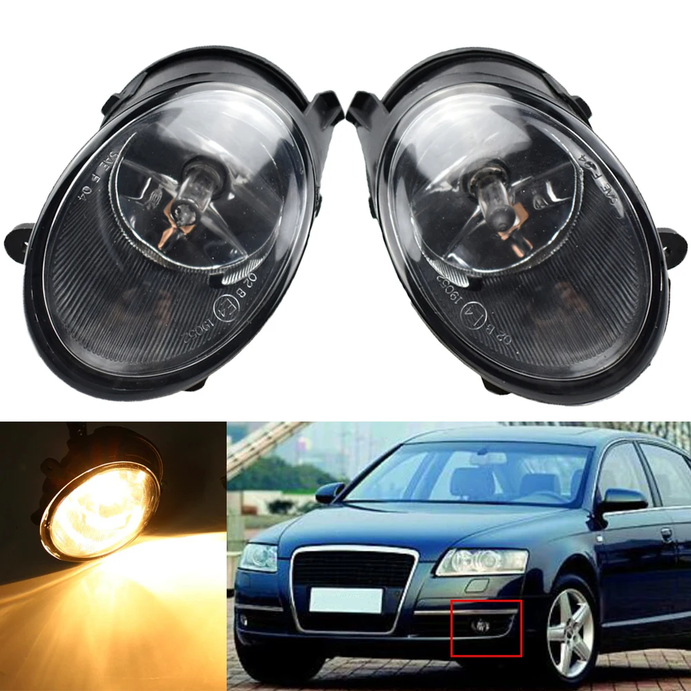 

2pcs 12V Car Front Bumper Fog Light Headlights For A-udi A6 C6 2005 2006 2007 2008 Bulb Styling Replacement Driving Lamp