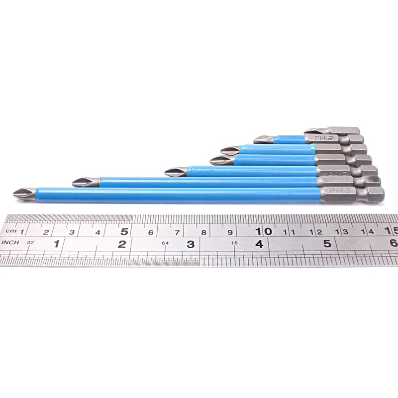

7 Pcs Set Of PH2 Non-slip Electric Screwdriver Bit, Strong Magnetic Cross Bit 25mm 50mm 65mm 70mm 90mm 127mm 150mm