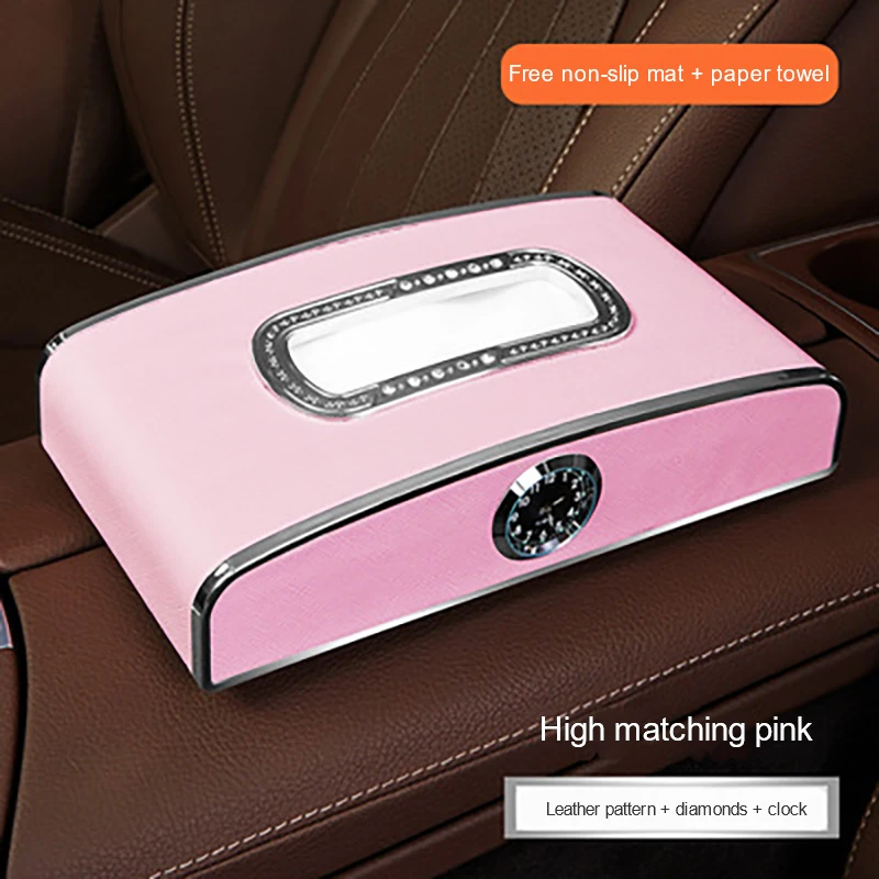 Кожаная Коробка для салфеток автомобиля интерьер фотообои с номером часов