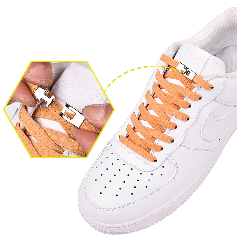 New 1 Second Quick Elastic Shoelaces Flat Shoe Laces No Tie Cross Buckle Lock Shoelace Kids Adult Leisure Sneakers Lazy Lace