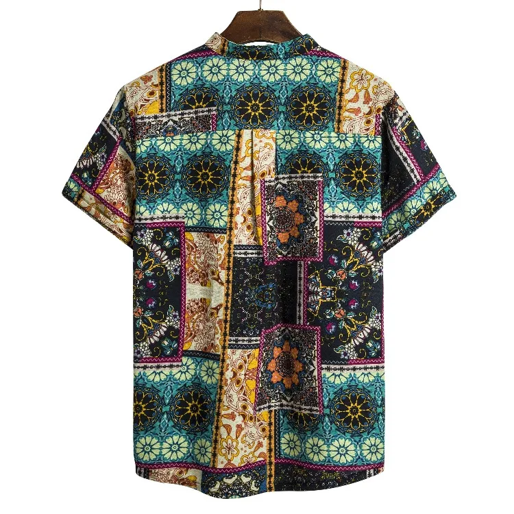 Мужская Летняя Пляжная рубашка Feitong с коротким рукавом гавайская пляжная