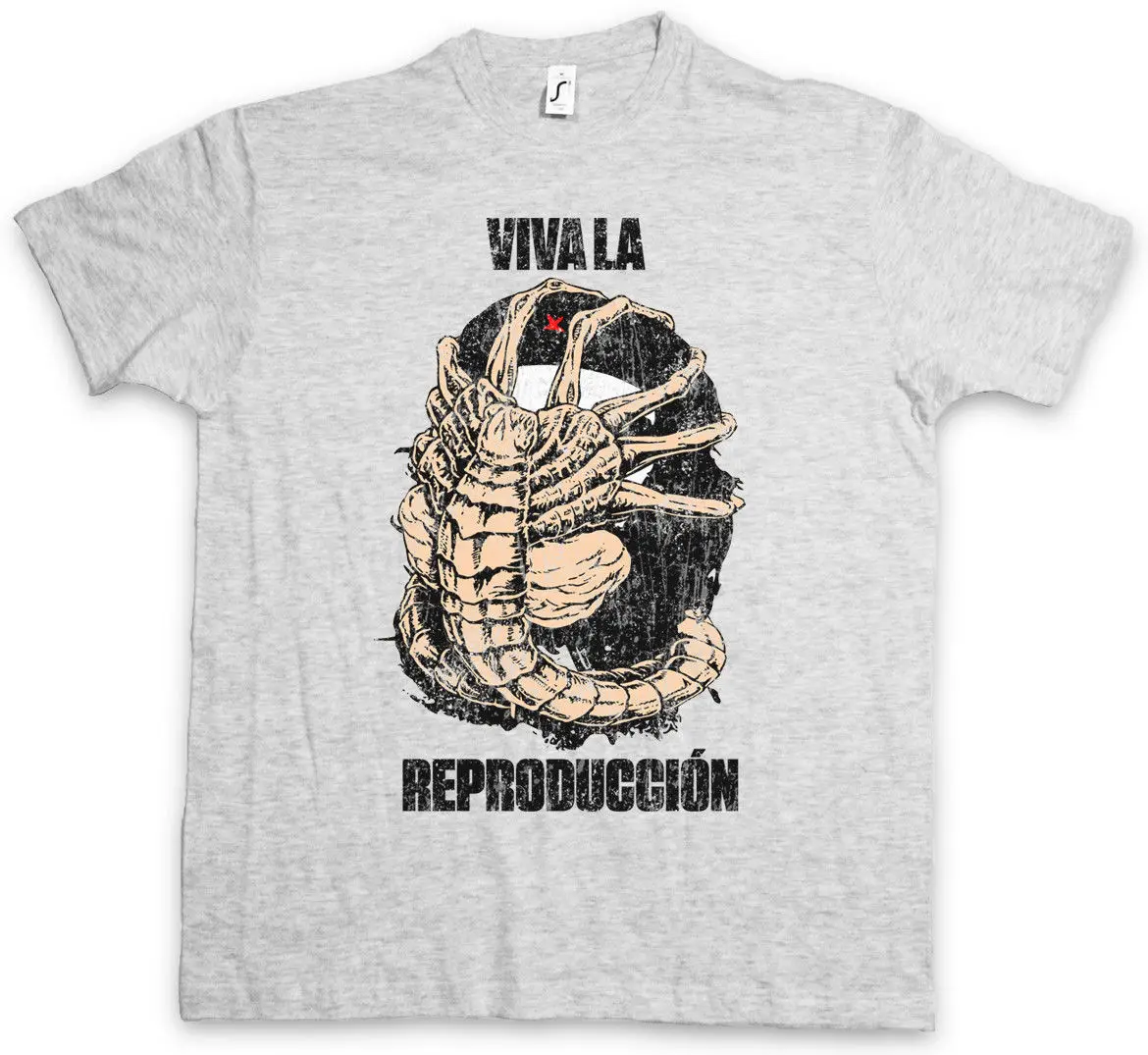 Мужская футболка с коротким рукавом VIVA LA REPRODUCCION изображением лица Fan Saga Hugger Fun Alien