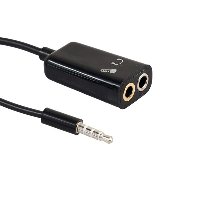 

3.5mm Splitter Stereo Plug 1 Male to 2 Female Audio Mic & Headphone Earphone Splitter Adapters for Smartphone MP3 MP4 Player