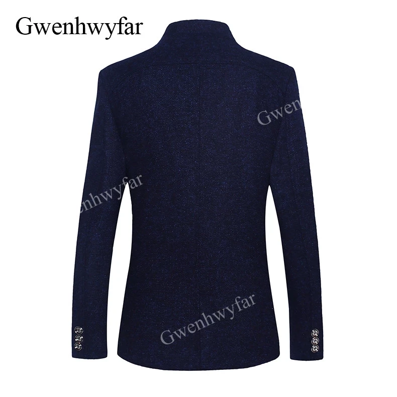 GwenhwyfarBlazer для мужчин 2018 зима Новый китайский стиль Бизнес Повседневный Стенд