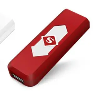 red Перезаряжаемый USB ветрозащитный негорящий электрический электронный зарядный прикуриватель бездымный супер зажигалки Человек x - Цвет: red