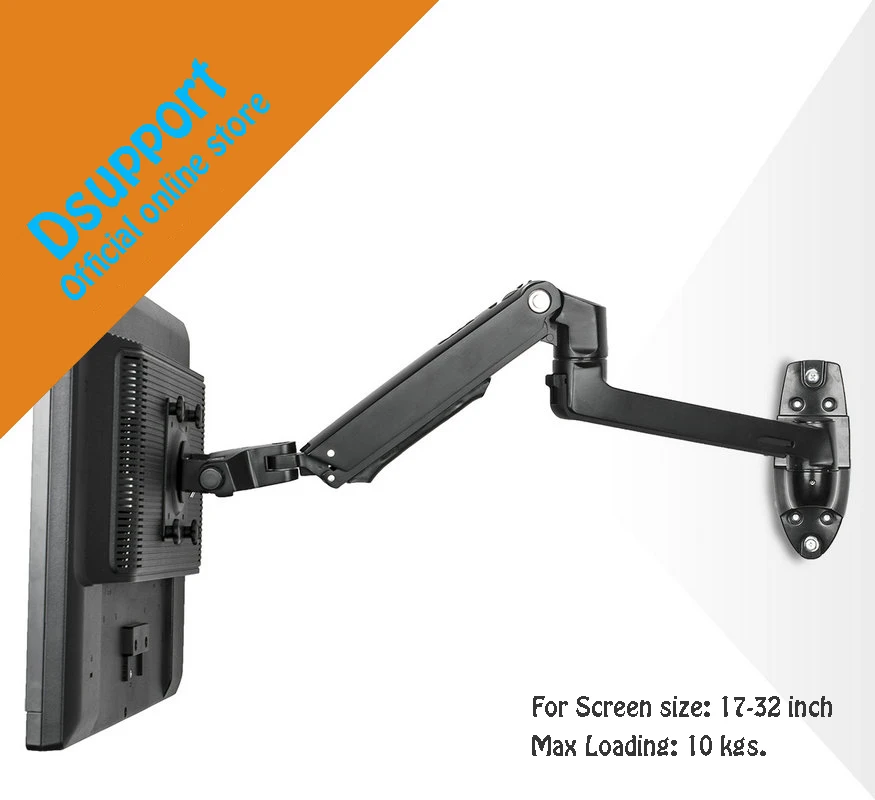 DS-8012W--Black Настенный кронштейн для телевизора ультрадлинный кабельный провод Алюминий сплав специальное механическое уплотнение с вращением Руки Монитора Артериального Поддержка полный движения монитор держатель кронштейн - Цвет: DS-8012W--Black
