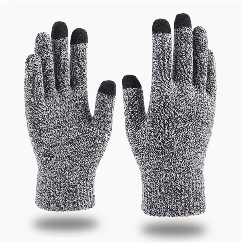 

Autumn New Fleece Thickened Knitting Gloves Men and Women Winter Warm Touch Screen Acrylic Wool Outdoor Cycling Mittens M12