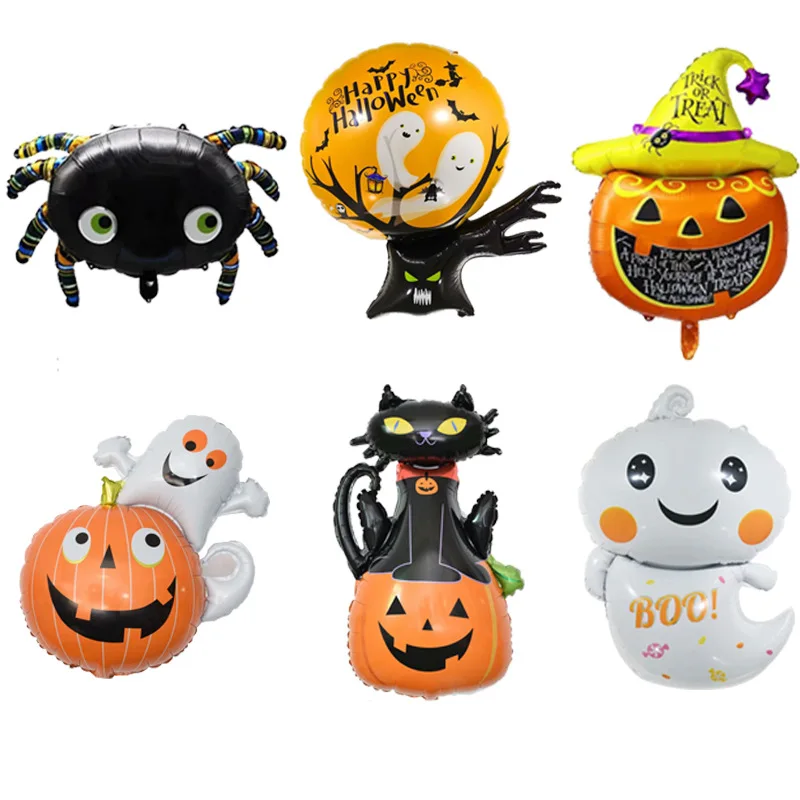 Halloween Pumpkin Ghost Balloons Halloween Decorations Spider Foil Balloons Inflatable Toys Bat Globos Halloween Party Supplies