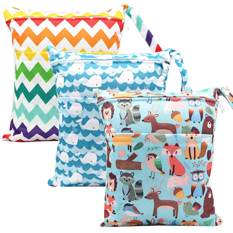 

Baby Wet Bag Waterproof Mommy Nappy Diaper Bag for Stroller Reusable Portable Newborn Infant Fashion Pail Liner Pocket 30*36cm