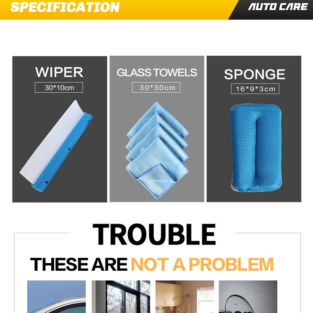 AutoCare Автомойка многофункциональный набор для чистки окон включает полотенца для очистки стекла из микрофибры сухой стеклоочиститель Ракель сетка губка