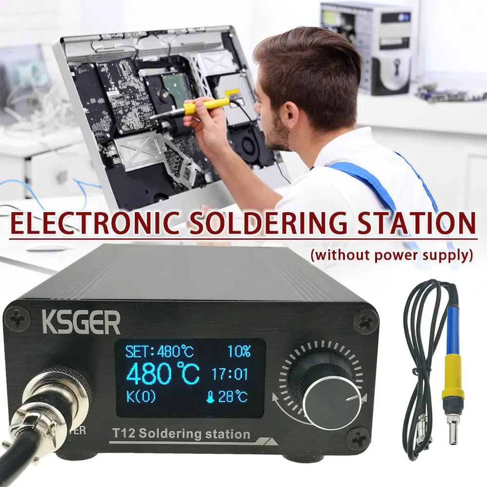 KSGER T12 V3.0 STM32 OLED Digital Temperature Controller Soldering Station Iron Rods T12-K B2 BC2 D24 Electrocautery A | Инструменты