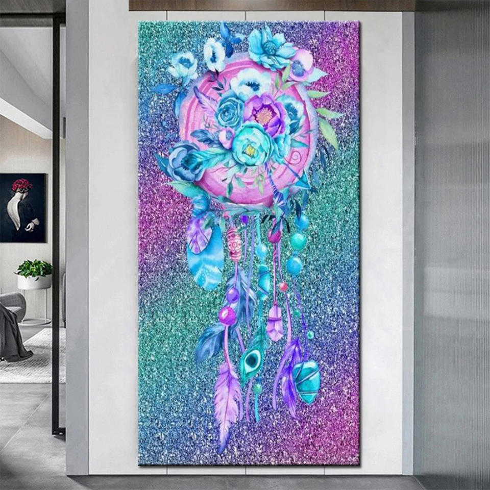 

Colored feathers diamond mosaic full square diamond embroidery icon 5d diy diamond painting 100% cross Best gift large,YG2473