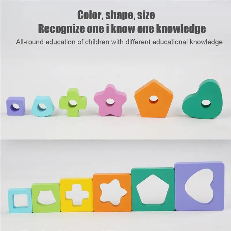 

montessori Wooden Tower Stacking Ring Toys for Kids Building Blocks Tower Educational Toys for Baby Children Constructor blocks