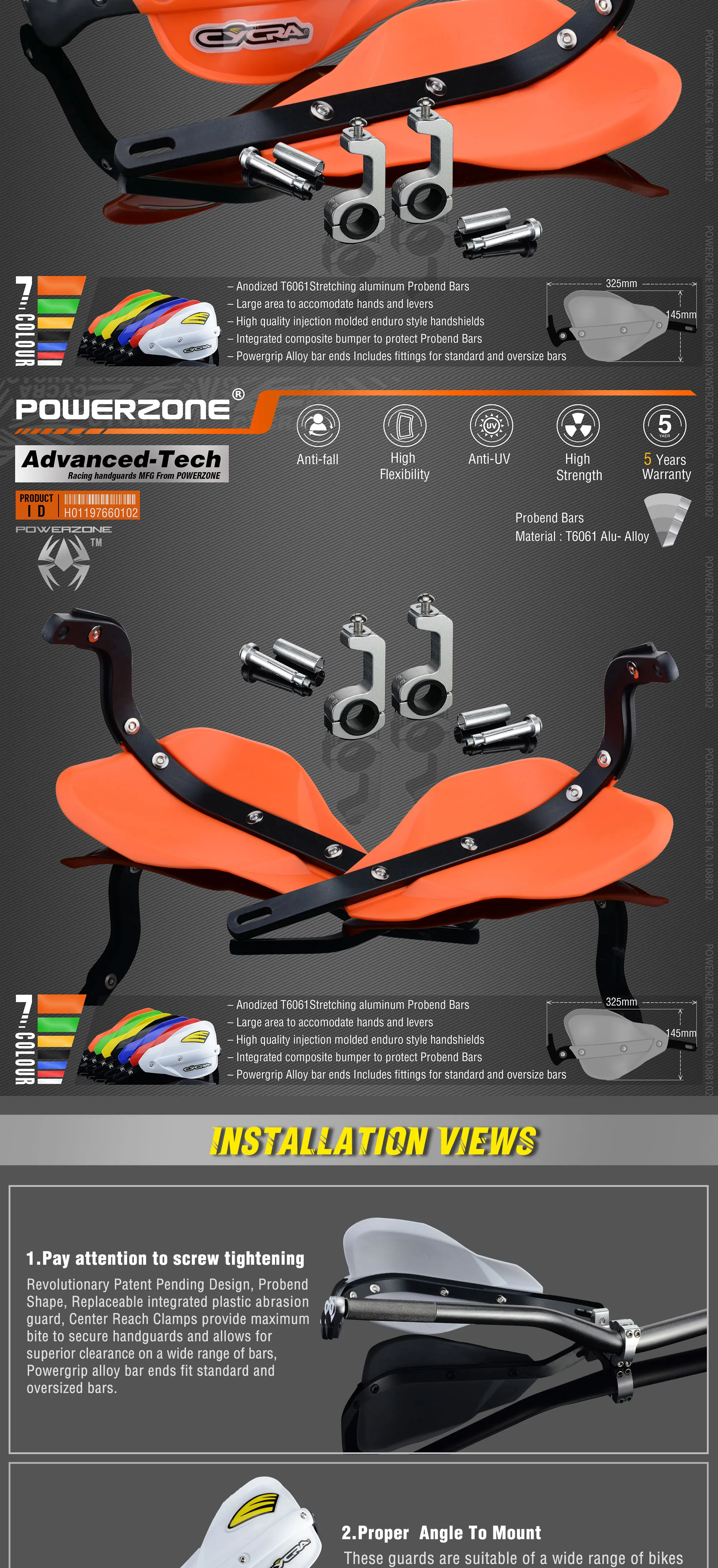 Powerzone Probend рукавицы для Honda KTM ADV EXC EnduroHusqvarna TE CRF WRF DRZ KLX Мотоцикл Байк ATV руль