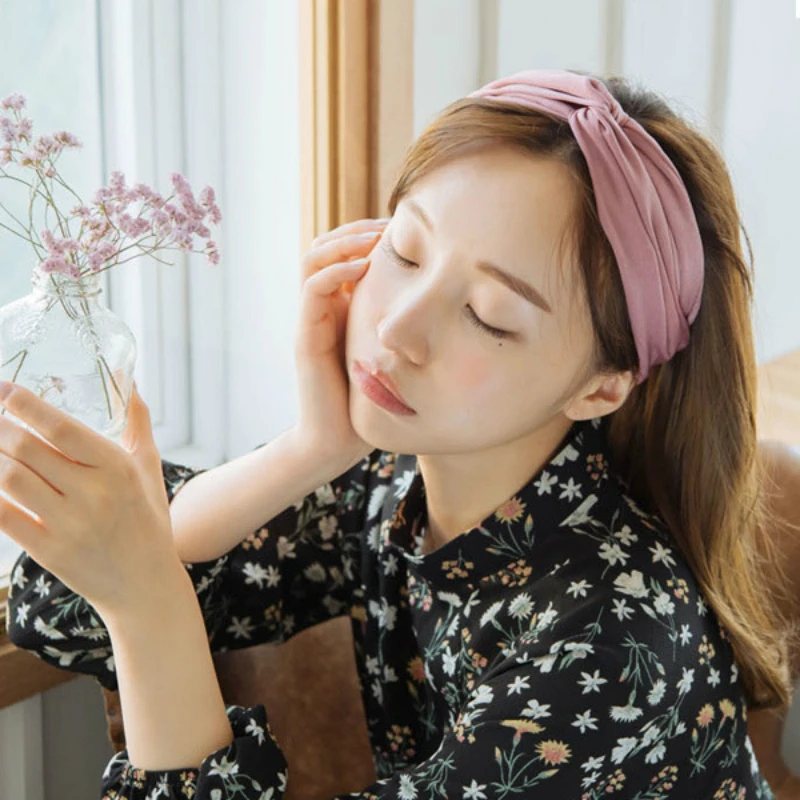 Новая модная повязка для волос популярная широкая сторона Ретро Леди связка