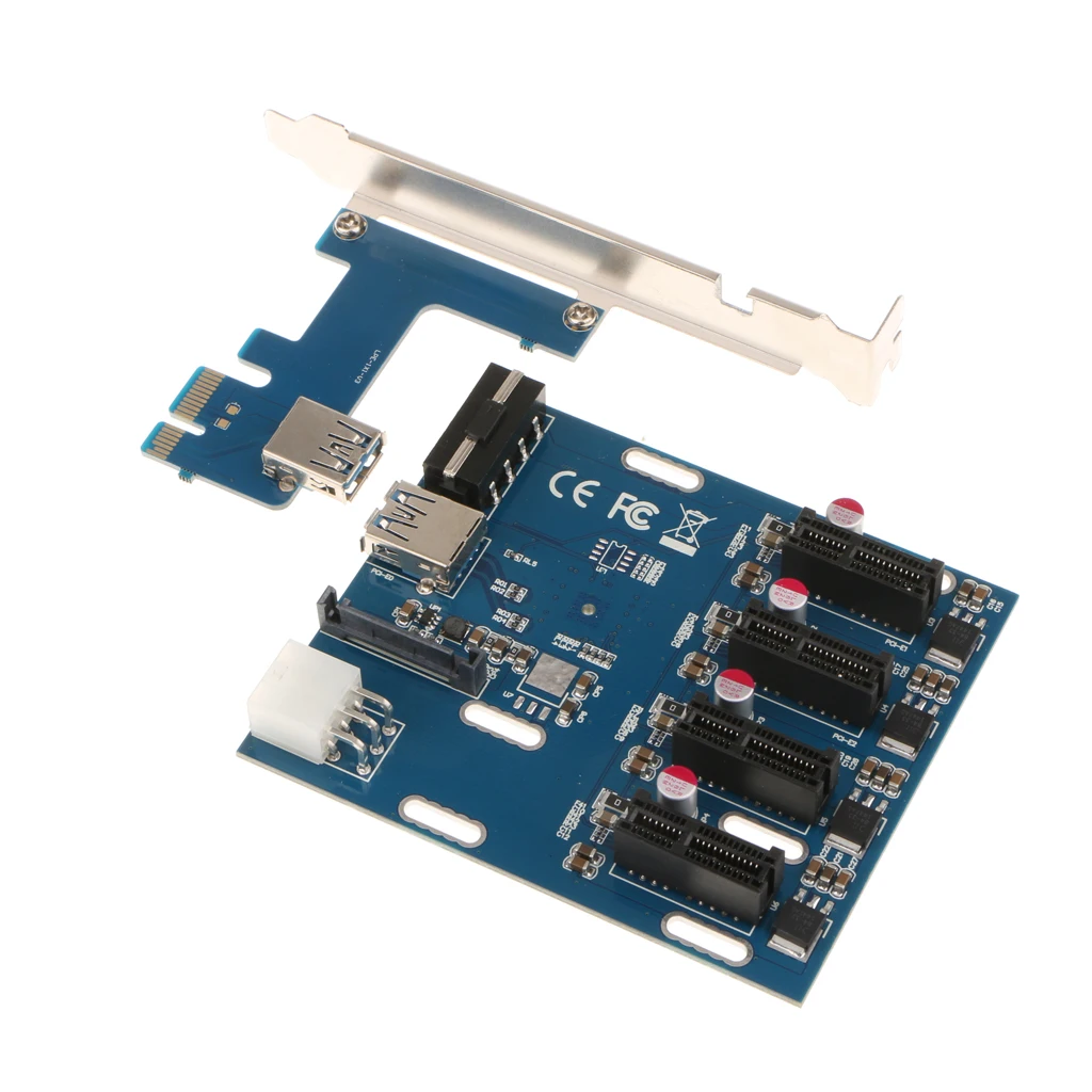 PCI-E 1X к 4 слотам PCI-e переключатель мультипликатор расширитель концентратор
