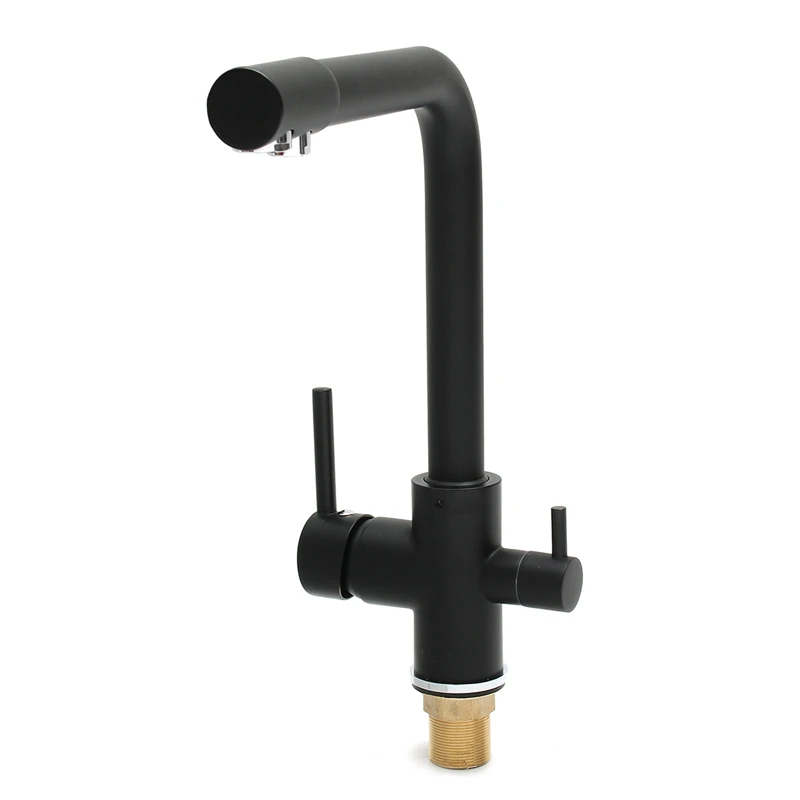 Новый матовый черный смеситель для кухонной раковины 1/2 дюйма из нержавеющей