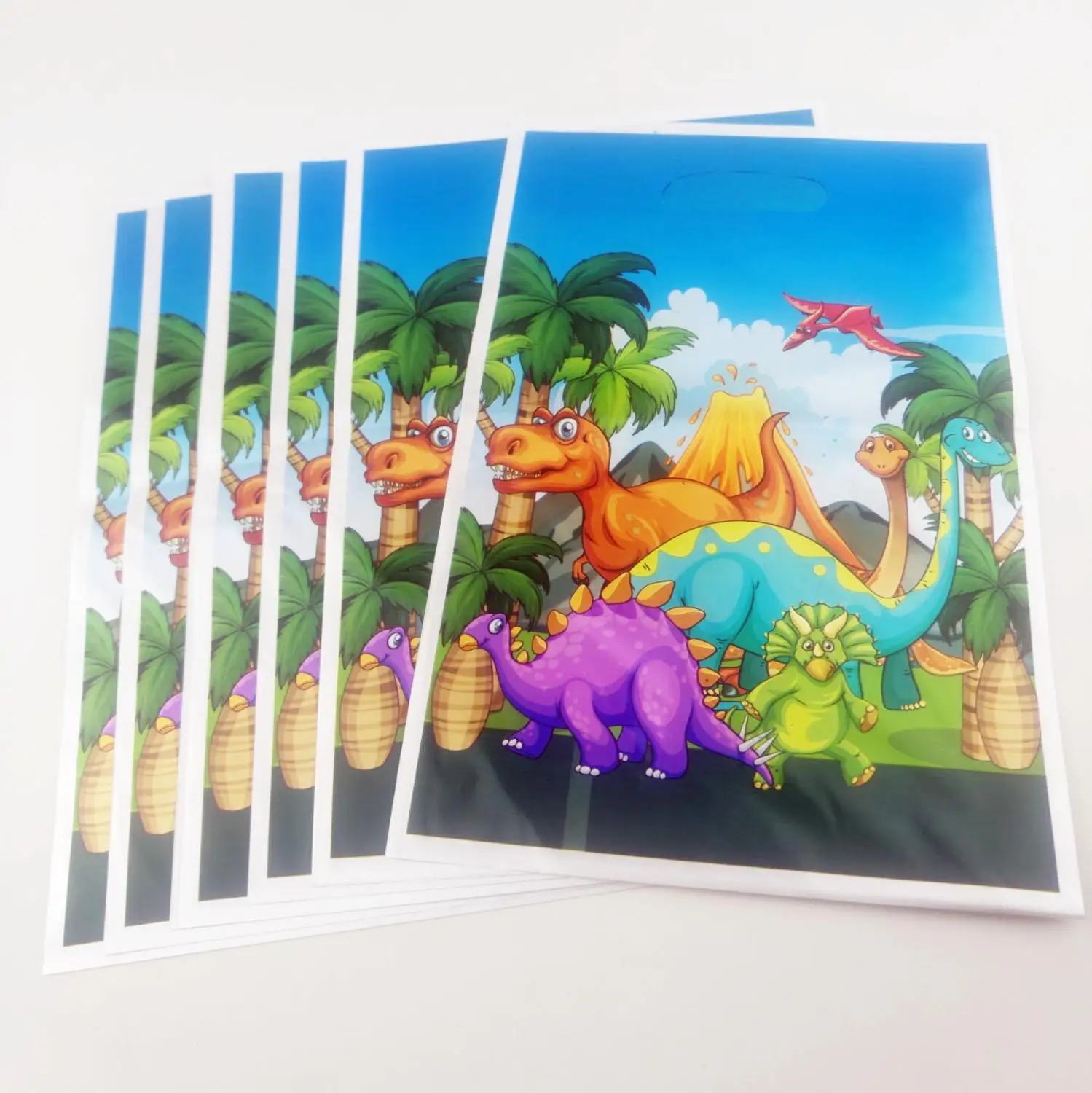 10 шт. детские подарочные сумки с изображением динозавра животных вечерние