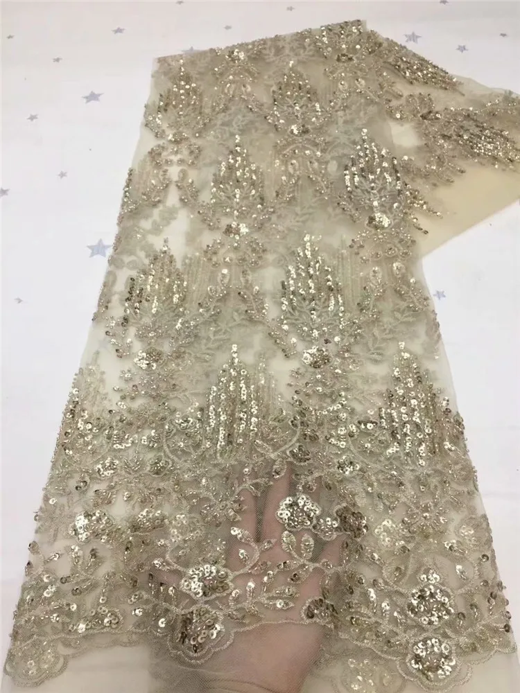 

Новейшая Золотая африканская кружевная ткань 2020, высокое качество, французское кружево с блестками, нигерийская кружевная ткань для свадеб...