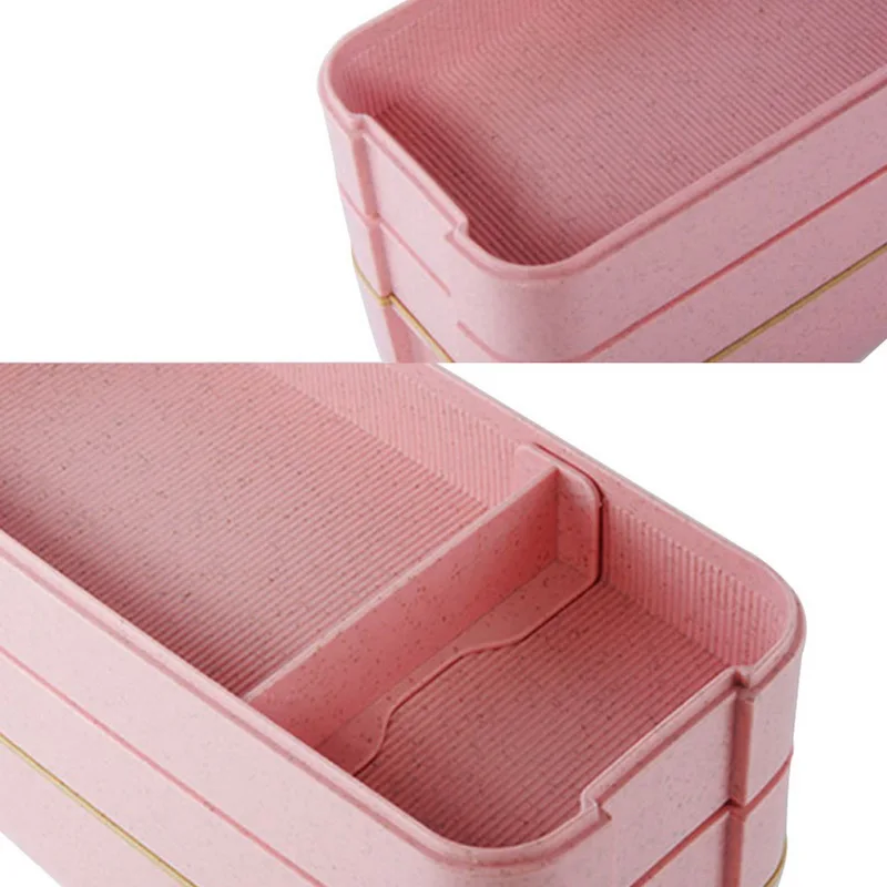 2 Layer Japanese Food Storage Container Wheat Straw Bento Lunch Box For School Kids Leak Proof Microwave Dinnerware | Дом и сад
