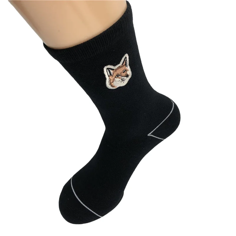 [37-42] New Double Needle Embroidered Cotton Socks Are Fashionable, New, Sports, Leisure And Comfortable, Street Fashion
