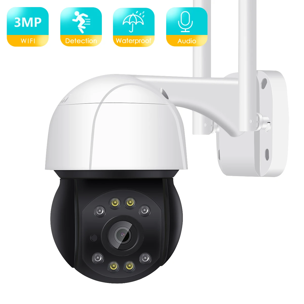 

3MP PTZ WiFi Outdoor 4X Digital Zoom Speed Dome Mini IP Camera Security Camera 2MP AI Human Detection DIY Alarm VoiceCCTV