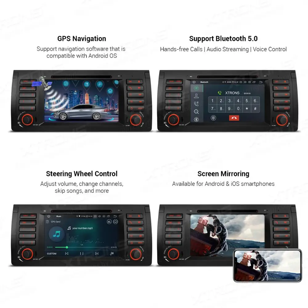 Автомобильный DVD-плеер 7 дюймов Android 10 0 для BMW X5 E53 1999 2000 2001 2002 2003 2004 2005 2006 радио TPMS