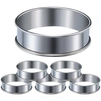 12 pieces muffin tart rings double rolled tart ring mousee muffin rings metal round ring mold for home food making tool