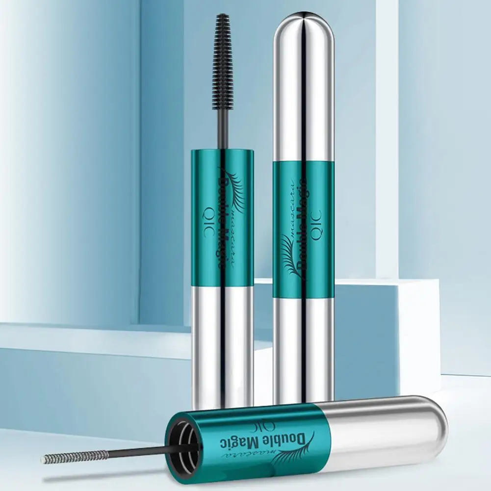 Двухсторонняя тушь для макияжа 2 в 1 ресниц с 4D шелковым волокном удлиняющая и