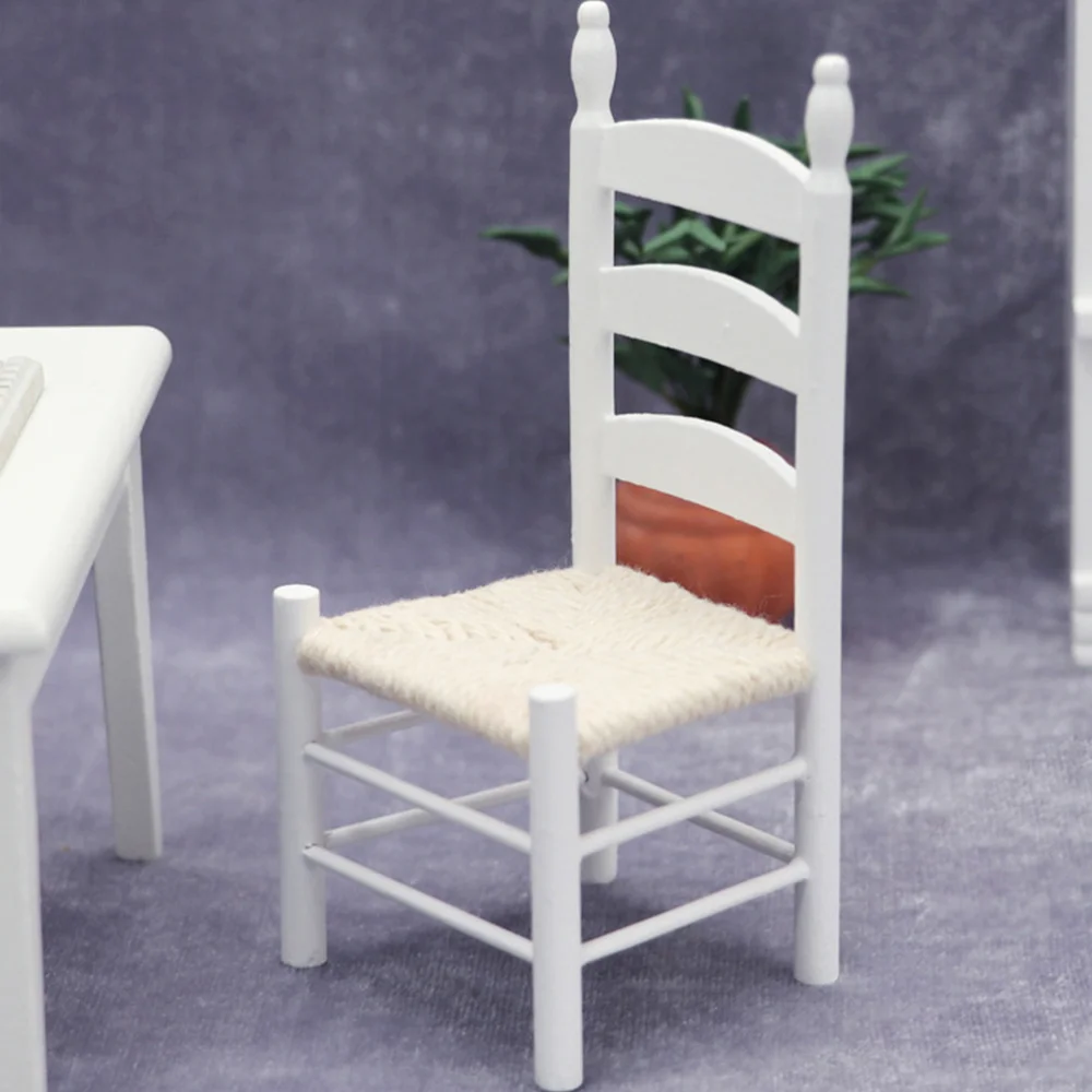 

1pc Decorative Mini Chair Simulation Furniture for DIY (White)