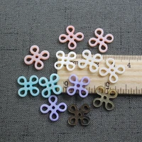 5pcspack natural freshwater shell 16mm hollow carved chinese knot shell flower jewelry diy necklace hair clip brooch jewelry